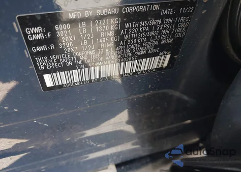 2023 Subaru Ascent Limited 7-Passenger из США, поврежденный, VIN 4S4WMAUD6P3403857